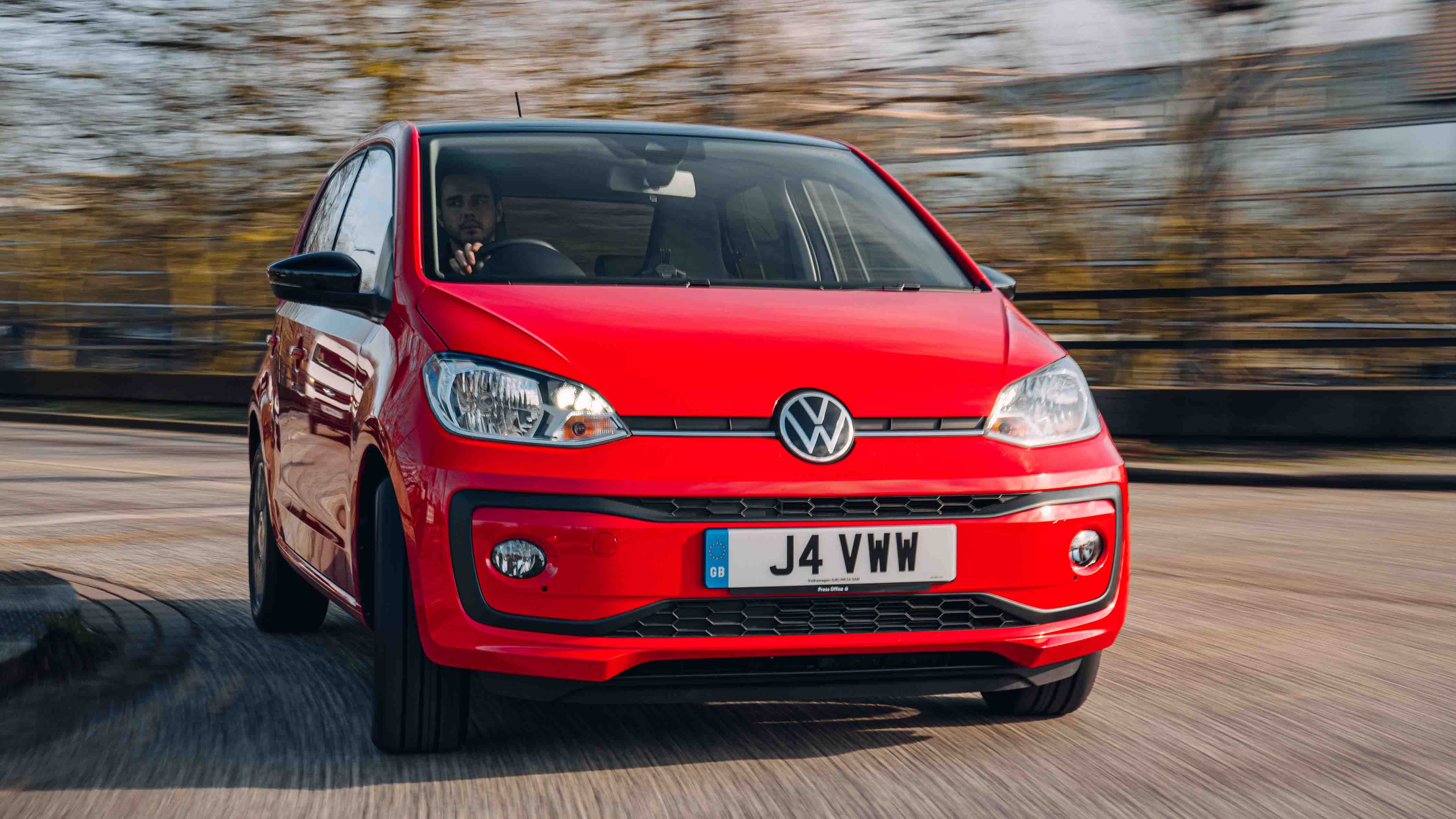Volkswagen Up driving front view