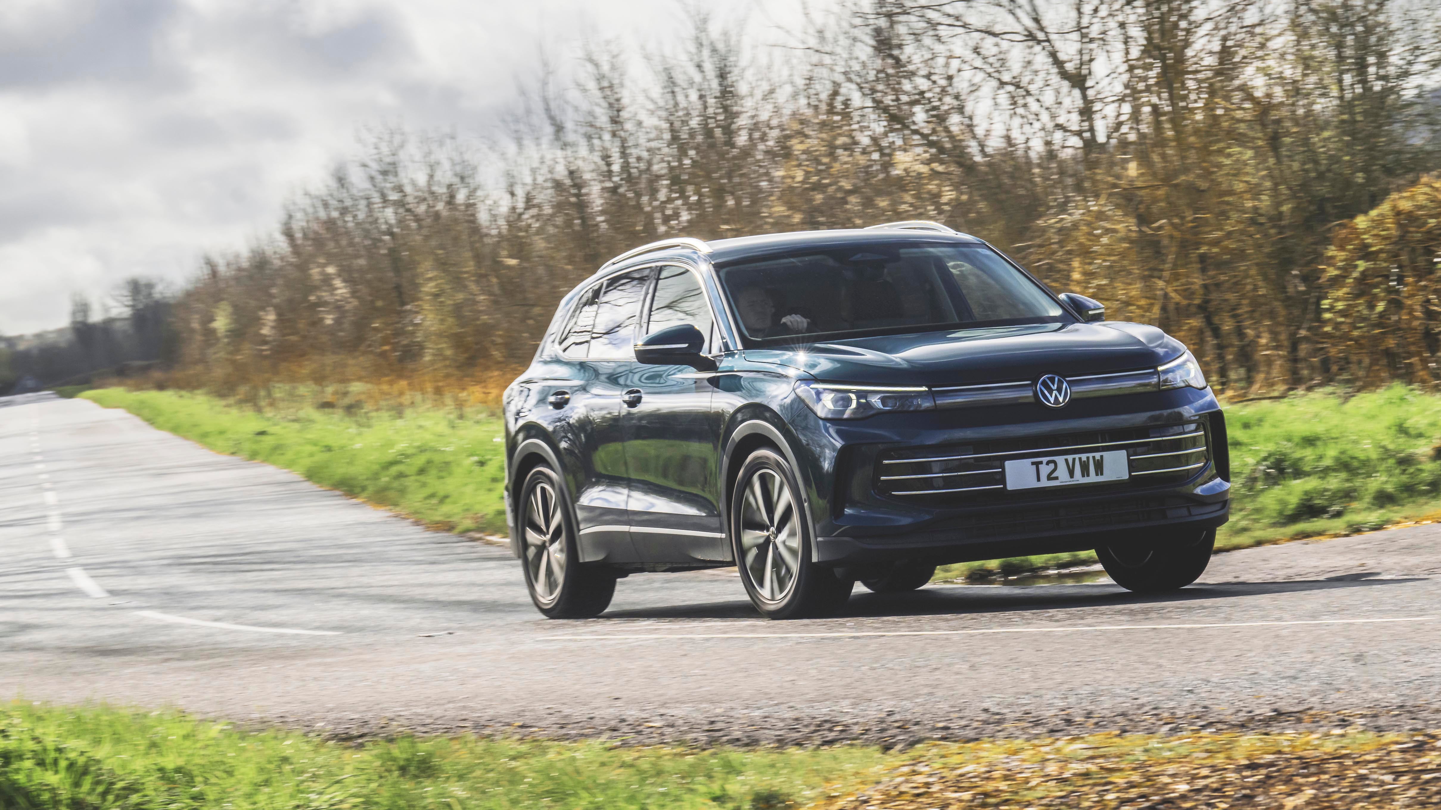 Volkswagen Tiguan driving on country road