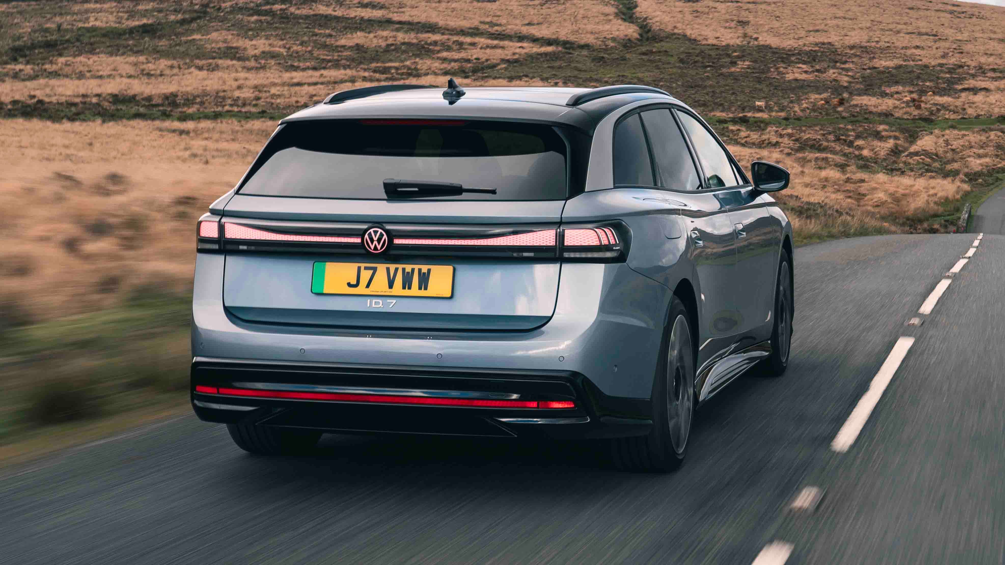 Volkswagen ID.7 Tourer driving rear view